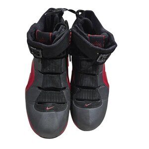Nike Lebron Soldier 4 Basketball Shoes Black/Red Mid-Top Mens Size 10. 5 Lace-Up